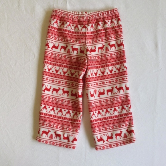 NEW carter's red & ivory fleece pajama pants 2T toddler girls - Picture 6 of 6
